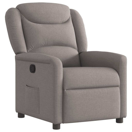 vidaXL Fauteuil verstelbaar stof taupe afbeelding2 - 1