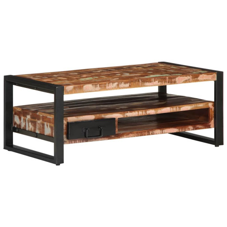 vidaXL Salontafel 90x50x36 cm massief gerecycled hout meerkleurig afbeelding2 - 1