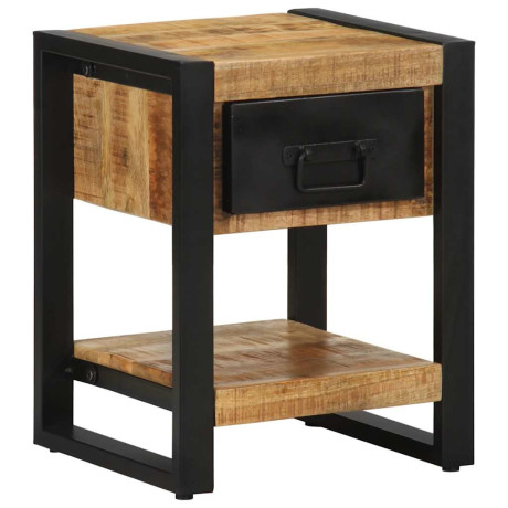vidaXL Nachtkastje 35x34x45 cm massief ruw mangohout afbeelding2 - 1