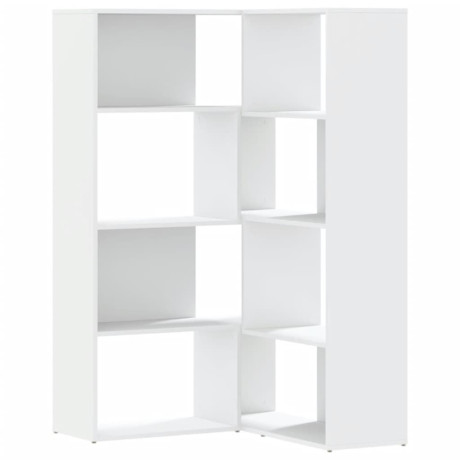 vidaXL Boekenkast 4-laags hoek 85x85x140 cm bewerkt hout wit afbeelding2 - 1