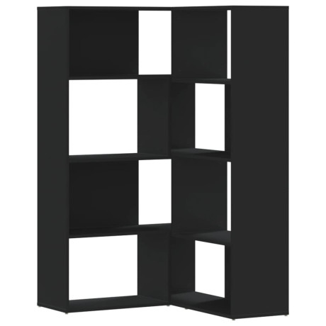 vidaXL Boekenkast 4-laags hoek 85x85x140 cm bewerkt hout zwart afbeelding2 - 1