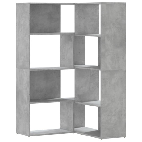 vidaXL Boekenkast 4-laags hoek 85x85x140 cm bewerkt hout betongrijs afbeelding2 - 1