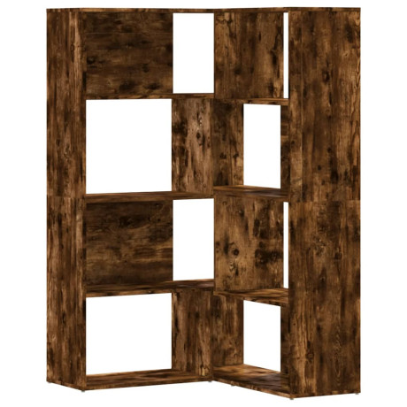 vidaXL Boekenkast 4-laags hoek 85x85x140 cm bewerkt hout gerookt eiken afbeelding2 - 1