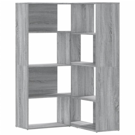 vidaXL Boekenkast 4-laags hoek 85x85x140 cm bewerkt hout grijs sonoma afbeelding2 - 1