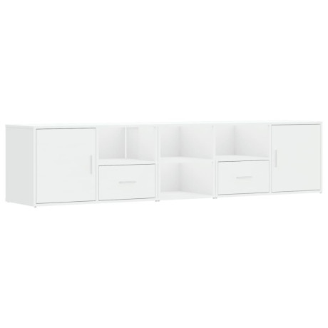 vidaXL Hoekkast 200x40x45 cm bewerkt hout wit afbeelding2 - 1