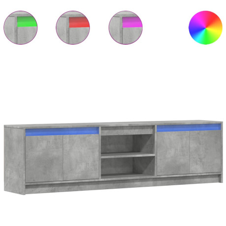vidaXL Tv-meubel met LED 180x34x50 cm bewerkt hout betongrijs afbeelding2 - 1