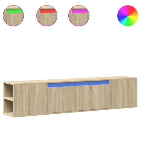 vidaXL Tv-wandmeubel met LED-verlichting 180x31x39,5 cm sonoma eiken afbeelding2 - 1