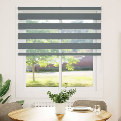 vidaXL Zebra rolgordijn 120x100 cm stofbreedte 115,9 cm donkergrijs afbeelding2 - 1