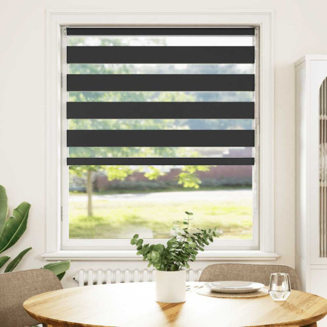 vidaXL Zebra rolgordijn 110x100 cm stofbreedte 105,9 cm zwart afbeelding2 - 1