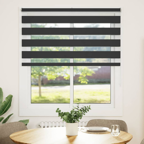 vidaXL Zebra rolgordijn 125x100 cm stofbreedte 120,9 cm zwart afbeelding2 - 1