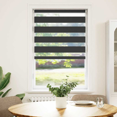 vidaXL Zebra rolgordijn 80x150 cm stofbreedte 75,9 cm zwart afbeelding2 - 1