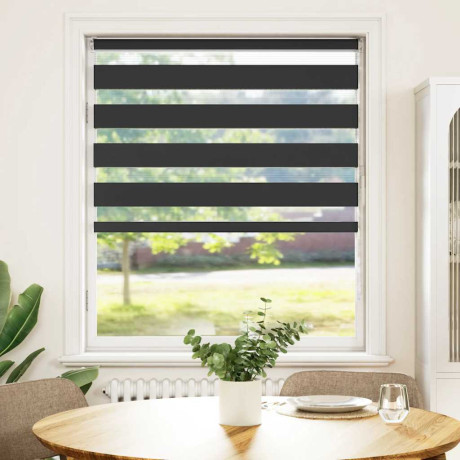 vidaXL Zebra rolgordijn 95x150 cm stofbreedte 90,9 cm zwart afbeelding2 - 1
