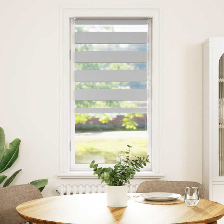 vidaXL Zebra rolgordijn 55x150 cm stofbreedte 50,9 cm lichtgrijs afbeelding2 - 1