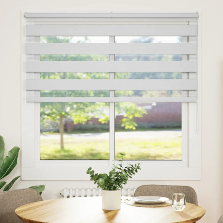 vidaXL Zebra rolgordijn 145x150 cm stofbreedte 140,9cm polyester wit afbeelding2 - 1