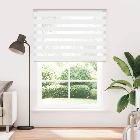 vidaXL Zebra rolgordijn 155x230 cm stofbreedte 150,9cm polyester wit afbeelding2 - 1
