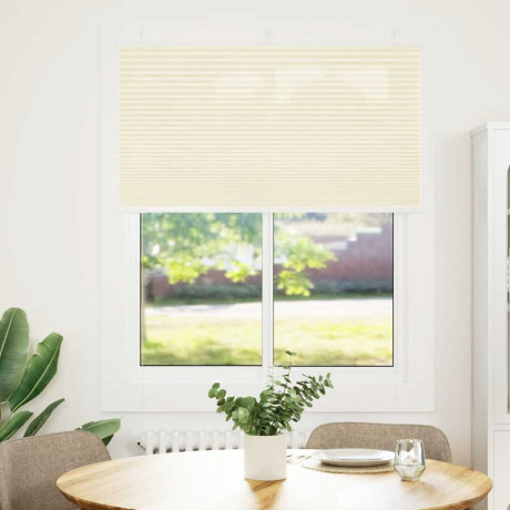 vidaXL Plissé rolgordijn 105x100cm stofbreedte 104,4cm polyester crème afbeelding2 - 1