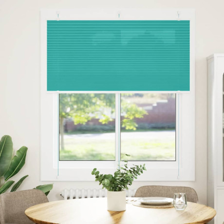 vidaXL Plissé rolgordijn 120x100cm stofbreedte 119,4cm petrol groen afbeelding2 - 1