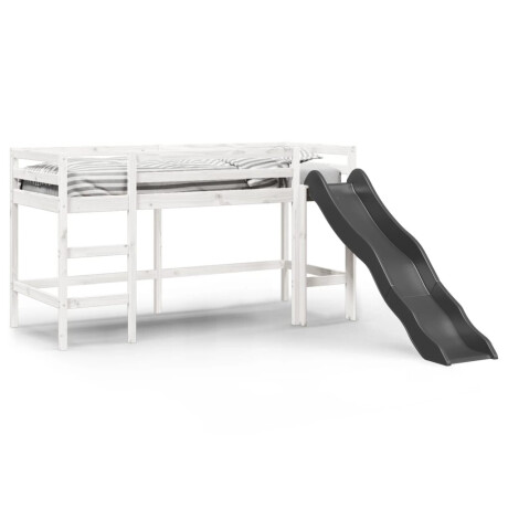 vidaXL Kinderhoogslaper zonder matras massief grenenhout wit 80x200 cm afbeelding2 - 1