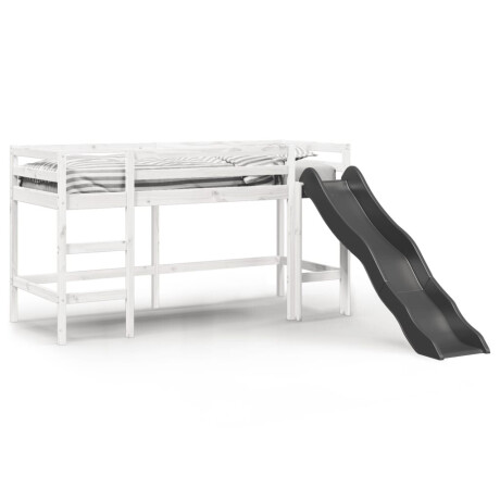 vidaXL Kinderhoogslaper zonder matras massief grenenhout wit 90x200 cm afbeelding2 - 1