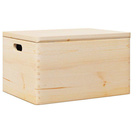 vidaXL Houten kist met deksel&handvatten 40x30x23cm massief grenenhout afbeelding2 - 1