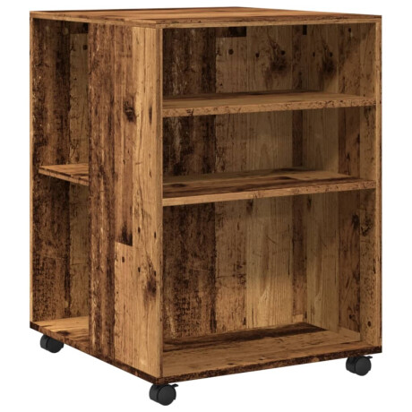 vidaXL Bijzettafel met wieltjes 55x60x78 cm bewerkt hout oud houtkleur afbeelding2 - 1
