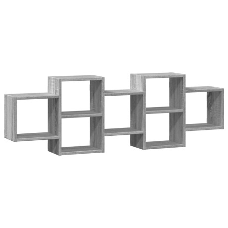 vidaXL Wandschap 129x18x42 cm bewerkt hout grijs sonoma eikenkleurig afbeelding2 - 1