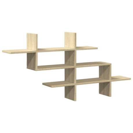 vidaXL Wandschap 124,5x18x60,5 cm bewerkt hout sonoma eikenkleurig afbeelding2 - 1