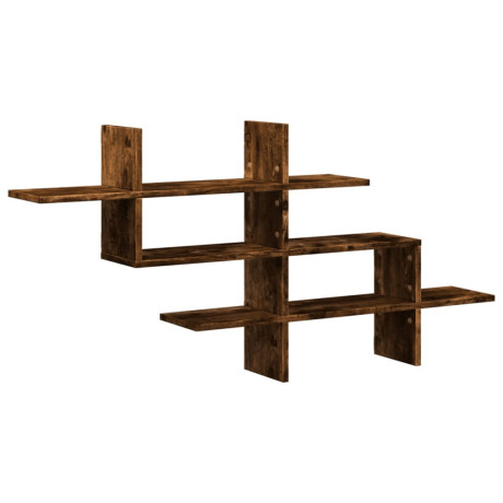 vidaXL Wandschap 124,5x18x60,5 cm bewerkt hout gerookt eikenkleurig afbeelding2 - 1