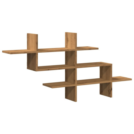 vidaXL Wandschap 124,5x18x60,5 cm bewerkt hout artisanaal eikenkleurig afbeelding2 - 1