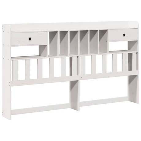 vidaXL Hoofdbord met opbergruimte 180 cm massief grenenhout wit afbeelding2 - 1