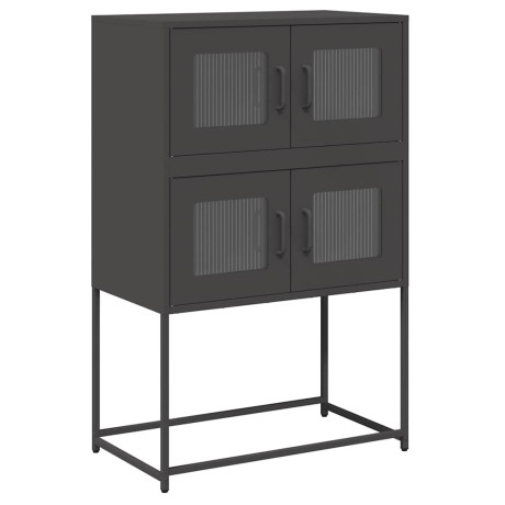 vidaXL Hoge kast 68x39x107 cm staal zwart afbeelding2 - 1