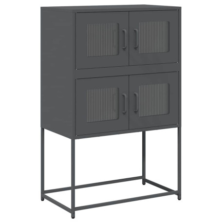vidaXL Hoge kast 68x39x107 cm staal antracietkleurig afbeelding2 - 1