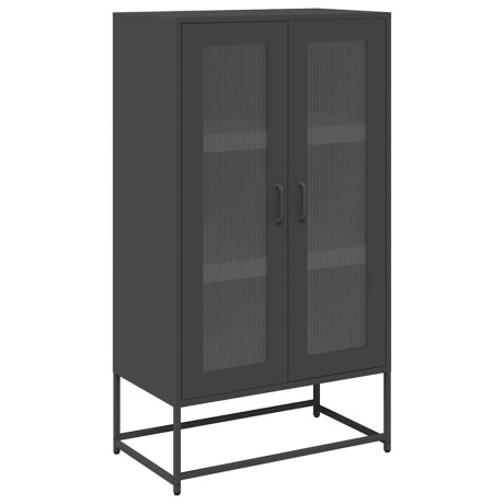 vidaXL Hoge kast 68x39x123 cm staal zwart afbeelding2 - 1
