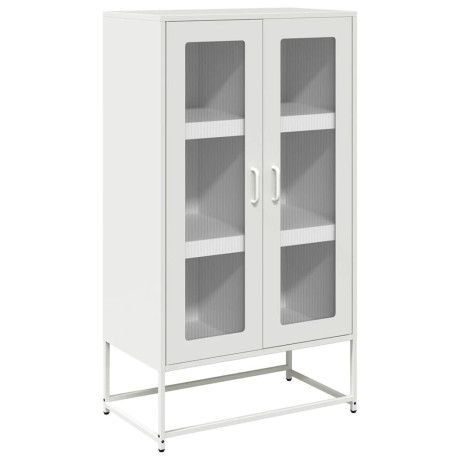 vidaXL Hoge kast 68x39x123 cm staal wit afbeelding2 - 1