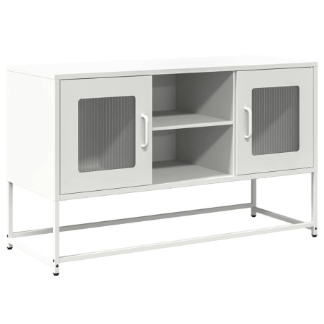 vidaXL Tv-meubel 100,5x39x60,5 cm staal wit afbeelding2 - 1