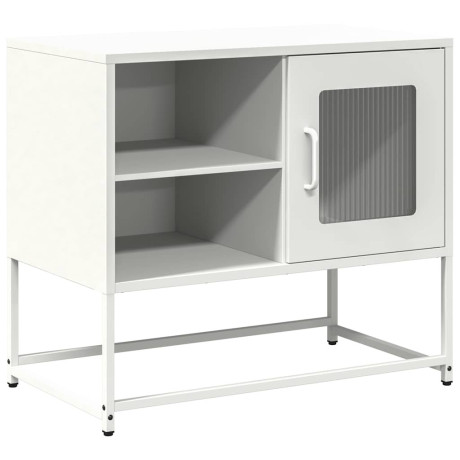 vidaXL Tv-meubel 68x39x60,5 cm staal wit afbeelding2 - 1