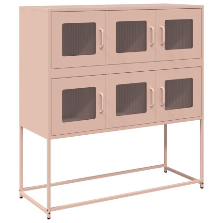 vidaXL Dressoir 100,5x39x107 cm koudgewalst staal roze afbeelding2 - 1