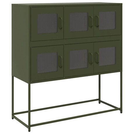vidaXL Dressoir 100,5x39x107 cm koudgewalst staal olijfgroen afbeelding2 - 1