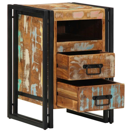 vidaXL Nachtkastje 40x40x59 cm Massief hout gerecycled afbeelding2 - 1