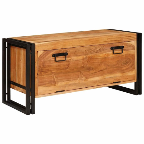 vidaXL Schoenenkast met plank Bruin 90 x 38 x 45 cm Massief acaciahout afbeelding2 - 1