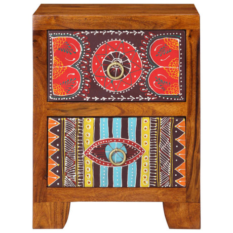 vidaXL Nachtkastje 35x35x45 cm massief acaciahout afbeelding2 - 1