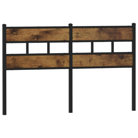 vidaXL Hoofdbord 160 cm ijzer en bewerkt hout gerookt eikenkleurig afbeelding2 - 1