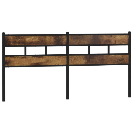 vidaXL Hoofdbord 180 cm ijzer en bewerkt hout gerookt eikenkleurig afbeelding2 - 1