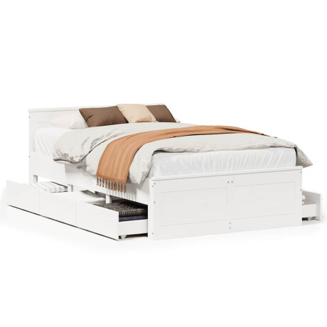 vidaXL Bedframe zonder matras met hoofdbord grenenhout wit 120x190 cm afbeelding2 - 1