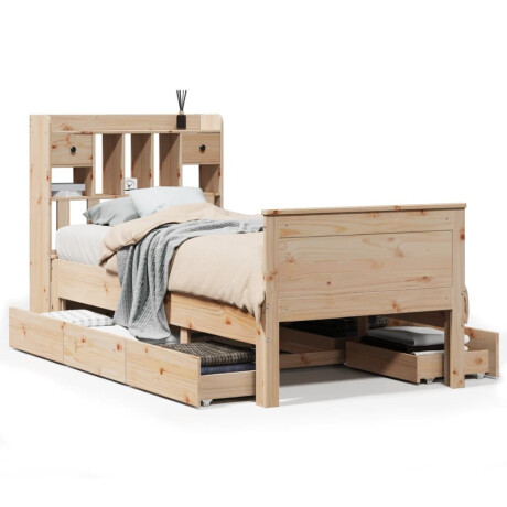 vidaXL Bed met boekenkast zonder matras massief grenenhout 90x190 cm afbeelding2 - 1