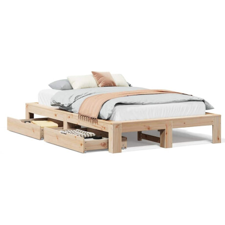 vidaXL Bedframe zonder matras massief grenenhout 135x190 cm afbeelding2 - 1