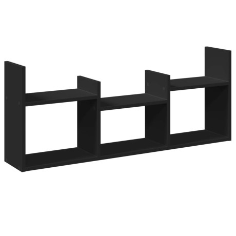 vidaXL Wandkast 100x18x40 cm bewerkt hout zwart afbeelding2 - 1