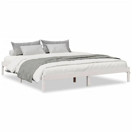 vidaXL Bedframe extra lang zonder matras grenenhout wit 200x210 cm afbeelding2 - 1