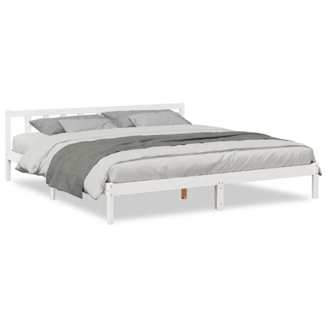 vidaXL Bedframe extra lang zonder matras grenenhout wit 200x210 cm afbeelding2 - 1