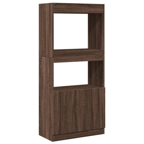 vidaXL Hoge kast 63x33x140 cm bewerkt hout bruin eikenkleurig afbeelding2 - 1